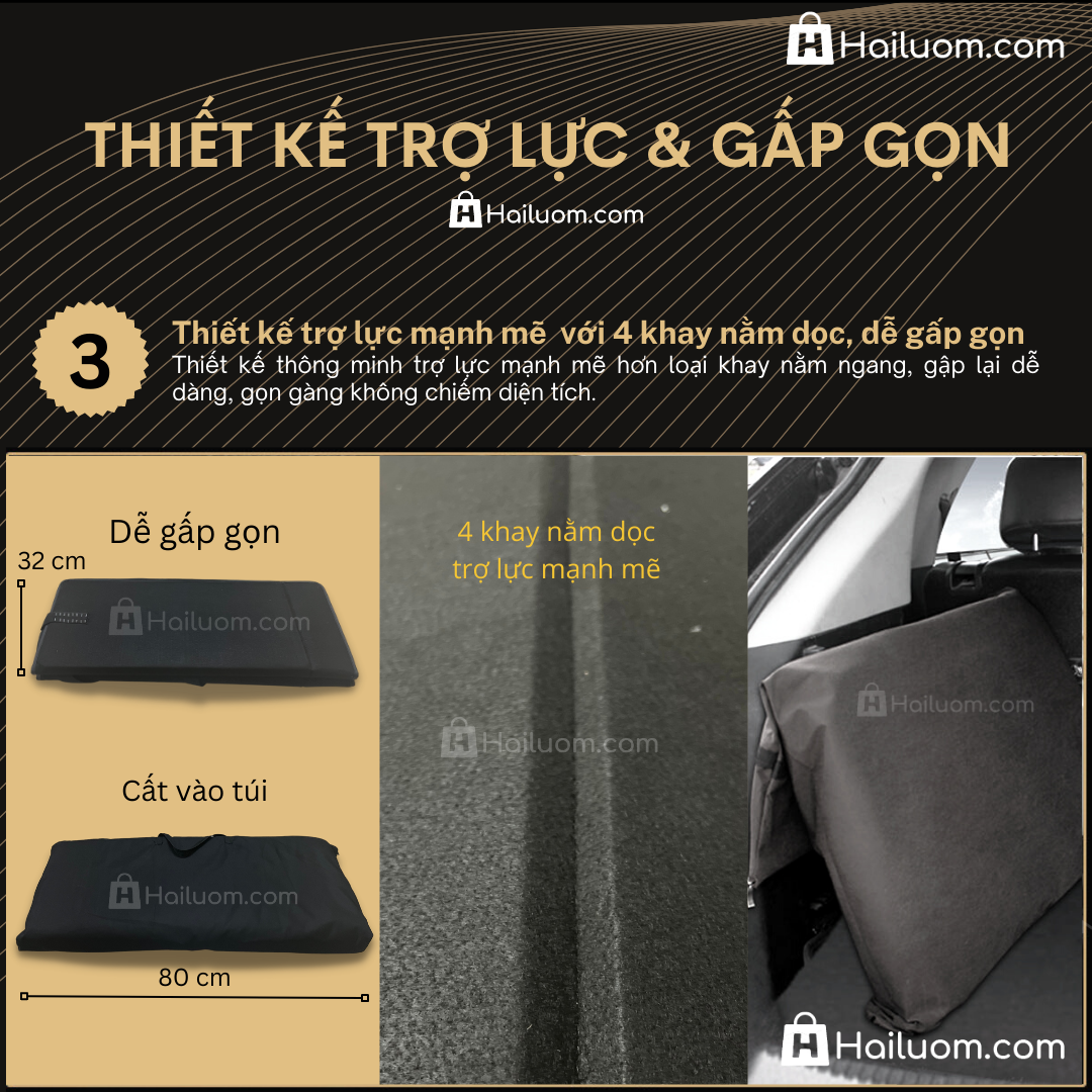 Đệm Nằm ô tô KIA SOLUTO - Thiết kế 4 Khay Dọc Trợ Lực - Đệm không bơm như đệm hơi ô tô