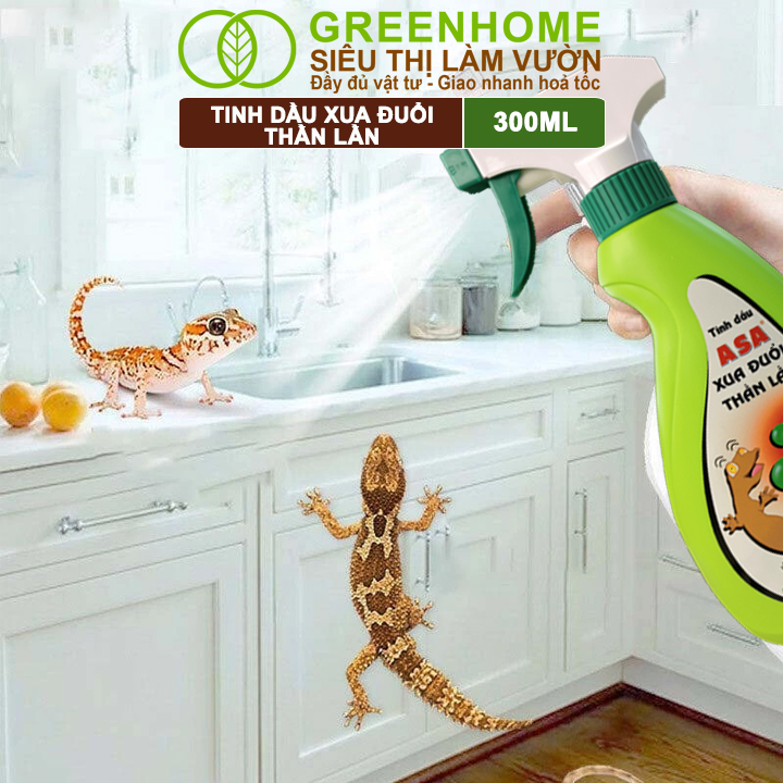 Chế Phẩm Xua Đuổi Thằn Lằn Greenhome, ASA, Chai 300ml, Xua Đuổi Thằn Lằn Mạnh Mẽ, Hiệu Quả Lâu Dài