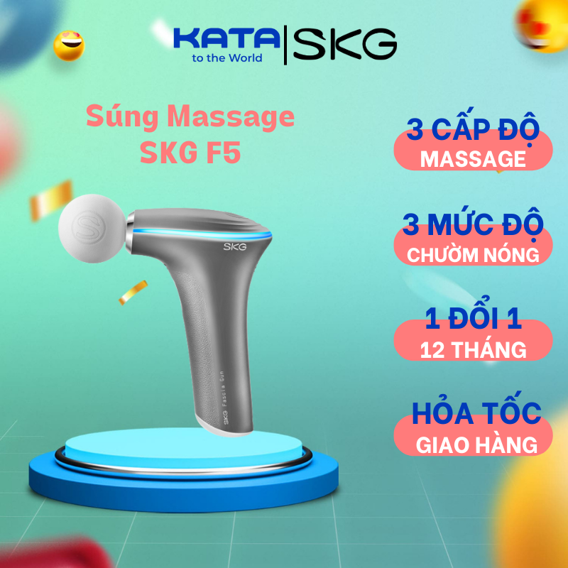Súng massage SKG F5 Chườm nóng, mát-xa giảm đau, giãn cơ, giảm stress,tăng cường phục hồi cơ bắp