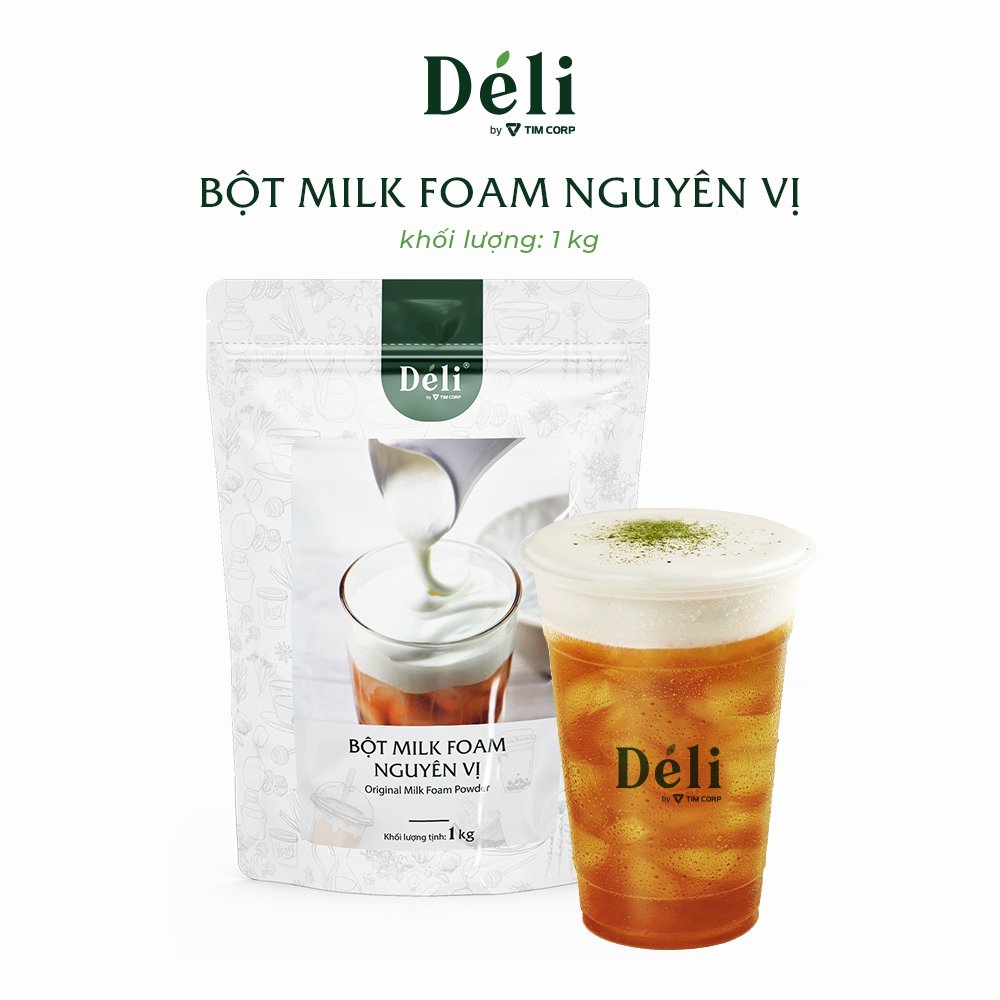 Bột Milk Foam nguyên vị Déli túi 1KG HSD: 18 tháng