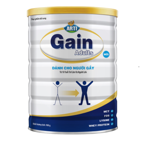 Sữa bột Sữa Arti Gain Adults Dinh loại 900g dinh dưỡng cho người gầy,chơi thể thao, lao động nặng, suy nhược