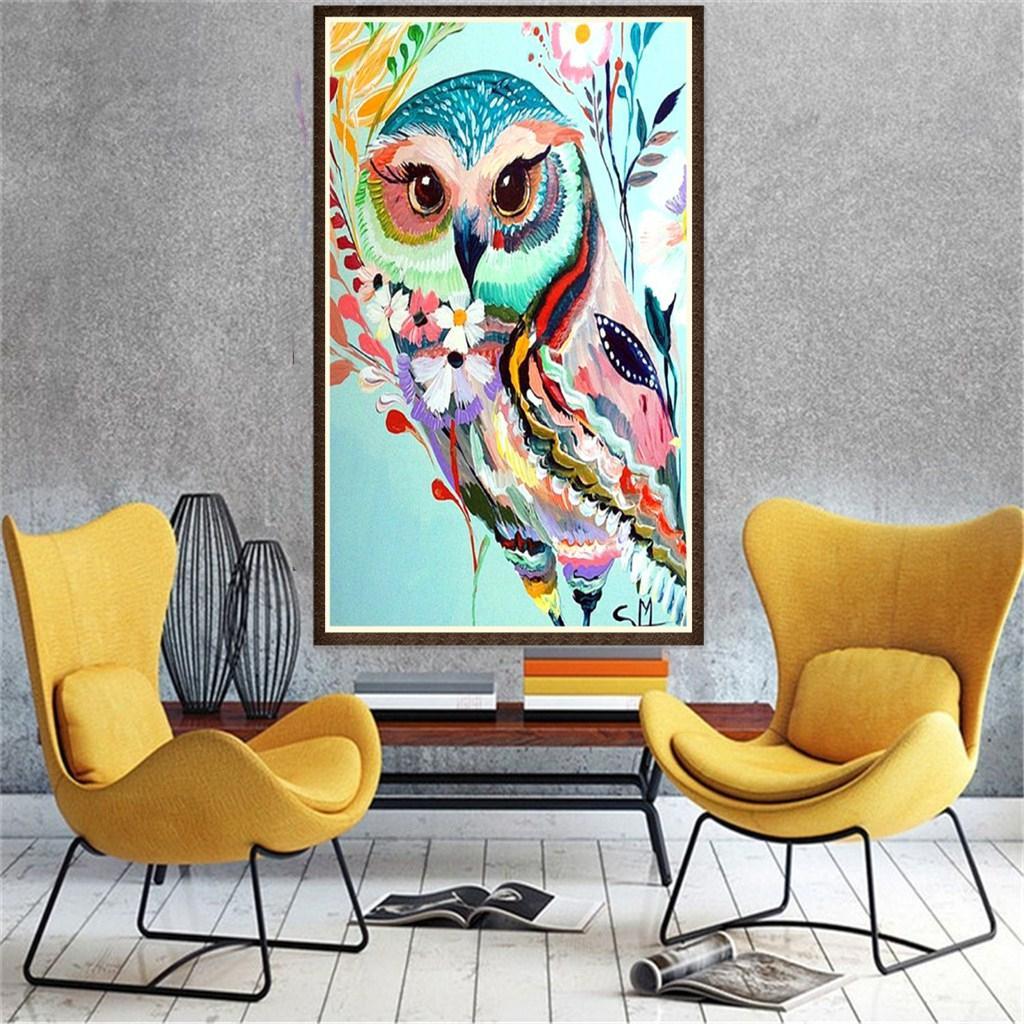 Owl DIY 5D Diamond Painting Embroidery Cross Craft Stitch Home Decoration Arts Crafts 20x30cm