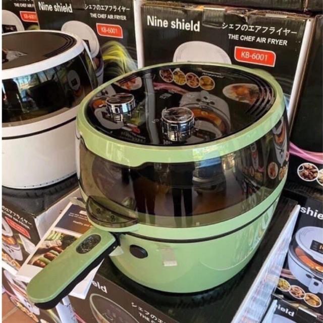 Nồi chiên không dầu 8L NINE SHIELD Có kính trong Suốt có tay đảo tự động cao cấp bảo hành 1 năm shop Movava NCKD8L