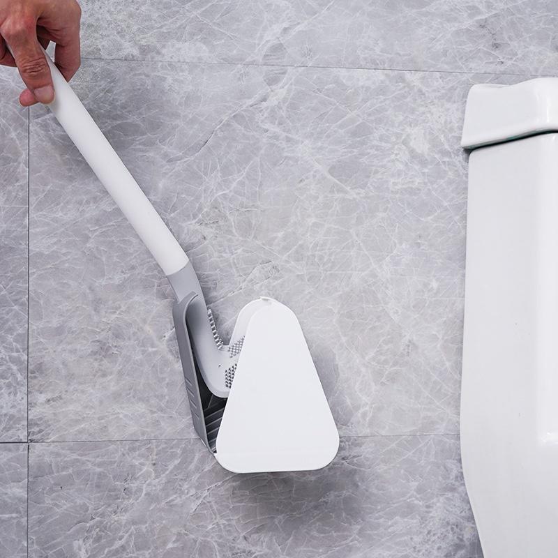 Cọ Vệ Sinh Nhà Tắm, Nhà Vệ Sinh, Chà Toilet Bằng Silicon Tiện Lợi (Cọ Cong)