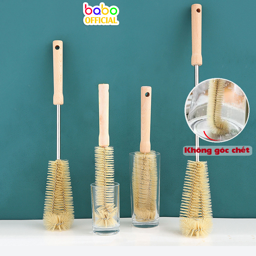 Bàn chải cốc 360 không có góc chết cây rửa làm sạch chai bình sữa babo (TD12)