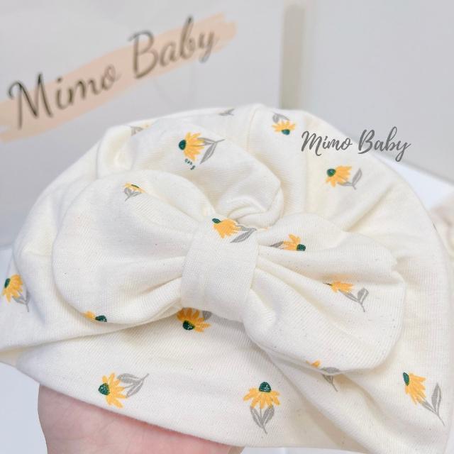 Mũ turban họa tiết hoa vàng dễ thương cho bé MTB90 Mimo Baby