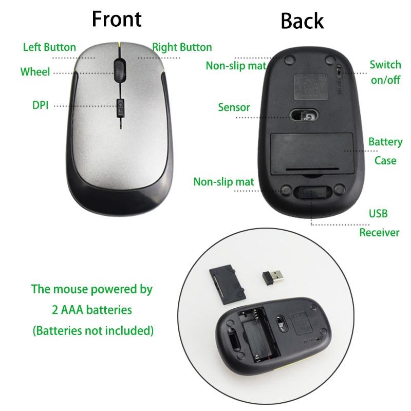 Chuột không dây siêu mỏng kết nối USB 2.0 cho máy tính