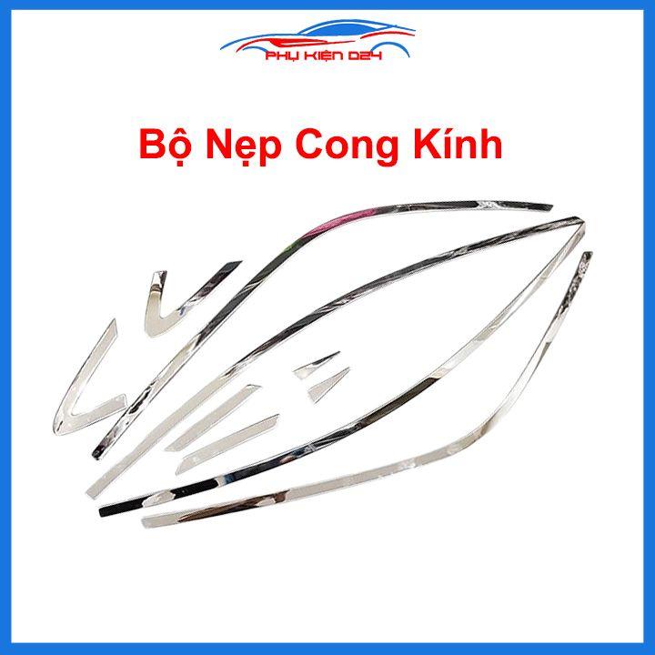 Bộ nẹp viền chân kính cong kính Kia Morning 2012-2021 Inox sáng bóng chuẩn form xe