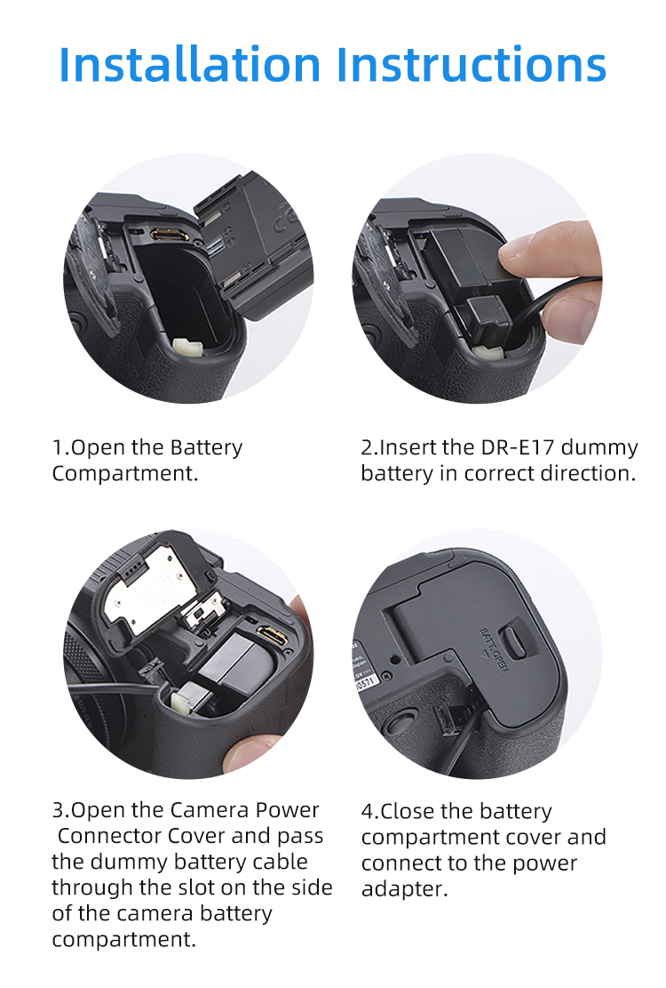 Bộ Giả Pin/ Pin ảo Dummy Battery Sony DR-LP-E17 và Đế pin Kingma BM-F980D-Hàng chính hãng