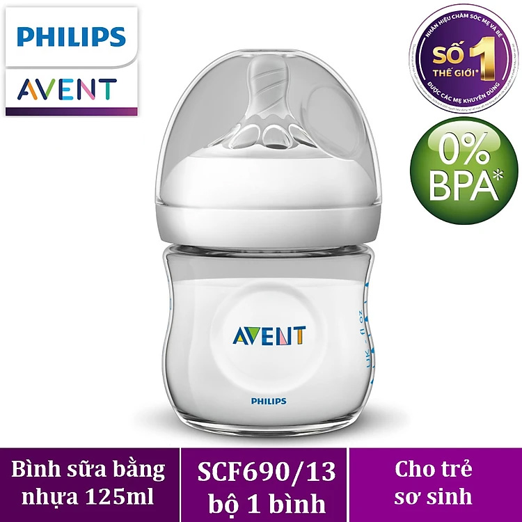 Bình sữa mô phỏng tự nhiên hiệu Philips Avent cho trẻ từ 0 tháng tuổi 690.13