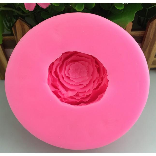 Khuôn silicon 3d làm rau câu làm bánh mẫu hoa hồng đại 11.5 cm