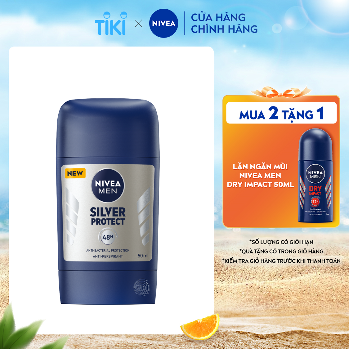 Sáp Ngăn Mùi NIVEA MEN Phân Tử Bạc (50 ml) - 83181