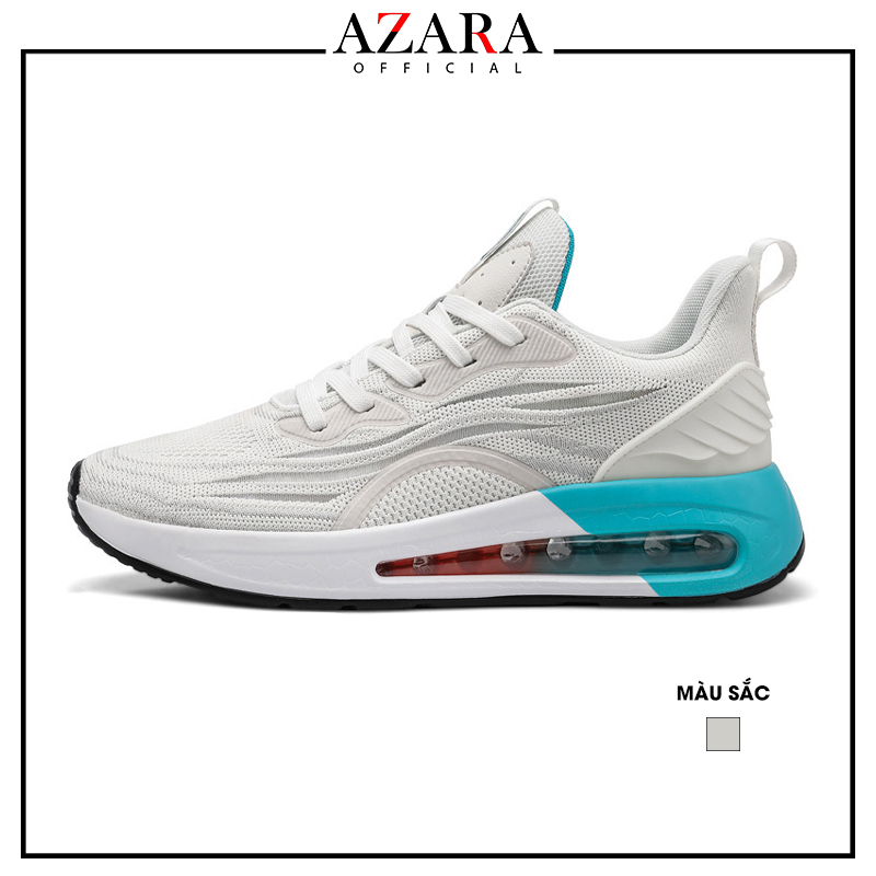 Giày Thể Thao Nam AZARA - Sneaker Màu Trắng Phong Cách Đường Phố, Đế Cao, Phối đồ Cực Chất - G5533