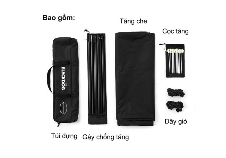 Tăng dã ngoại phủ bạc lục giác Blackdog BD-TM004