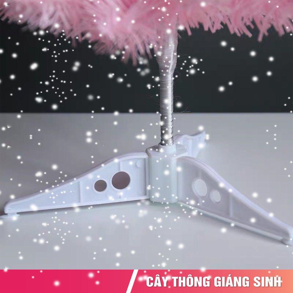 Cây thông mini cây thông để bàn cao 55cm màu hồng tặng kèm chữ Merry Christmas và thiệp