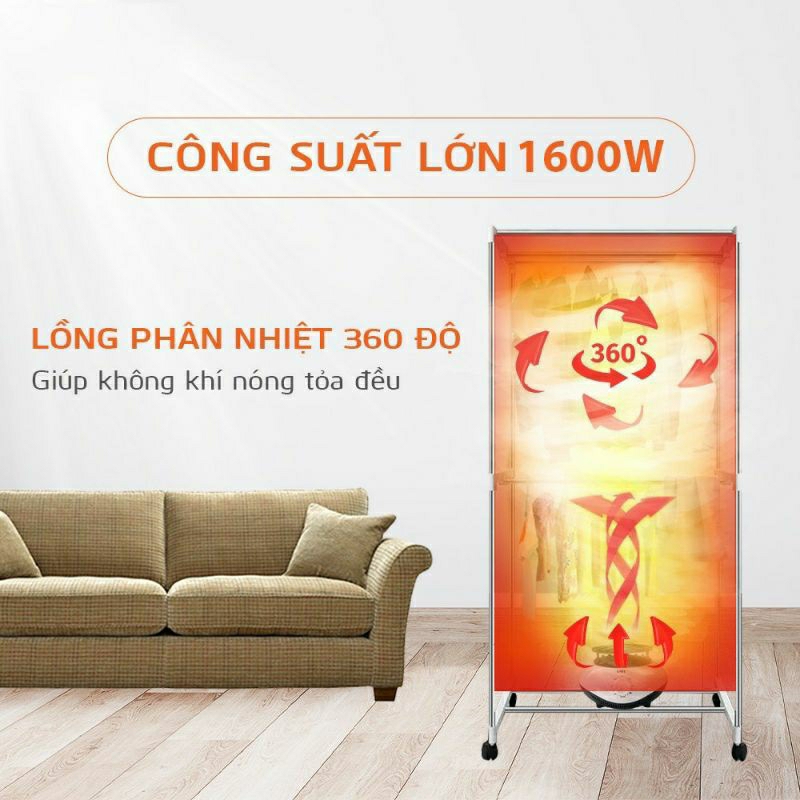 Máy sấy, tủ sấy quần áo CREEN CR-TS160 - 1500W- sấy 20Kg - Vân Phương Shop Bảo hành 12 tháng. - hàng chính hãng