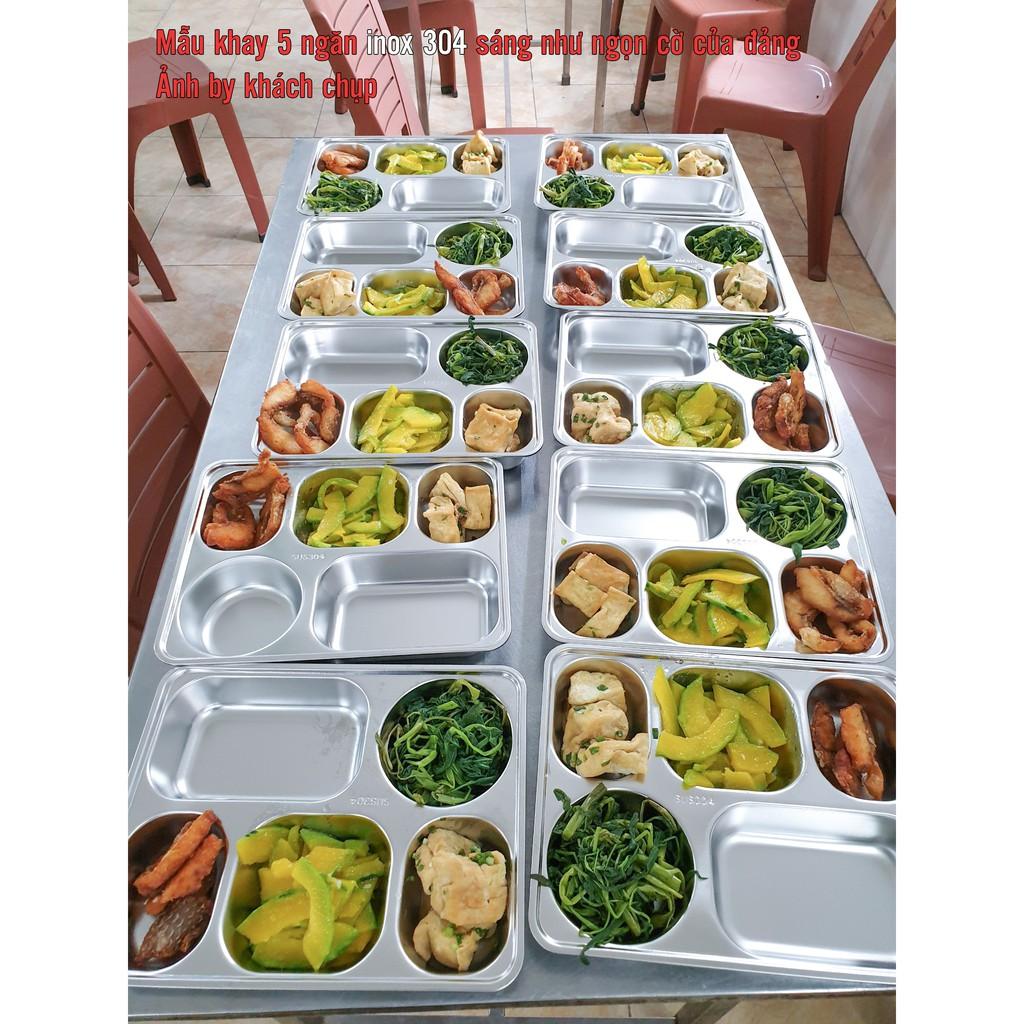 Khay cơm inox 5 ngăn sâu lòng hàn quốc giá rẻ