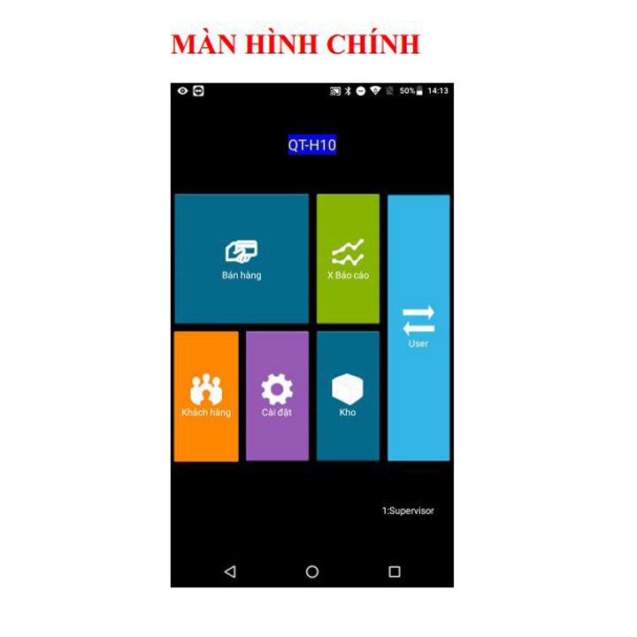Máy bán hàng cầm tay có sẵn mềm tính tiền vĩnh viễn kèm theo và máy in hóa đơn màn hình cảm ứng Touch Screen 5,5in) TOPCASH QT-H10 - Hàng nhập khẩu chính hãng