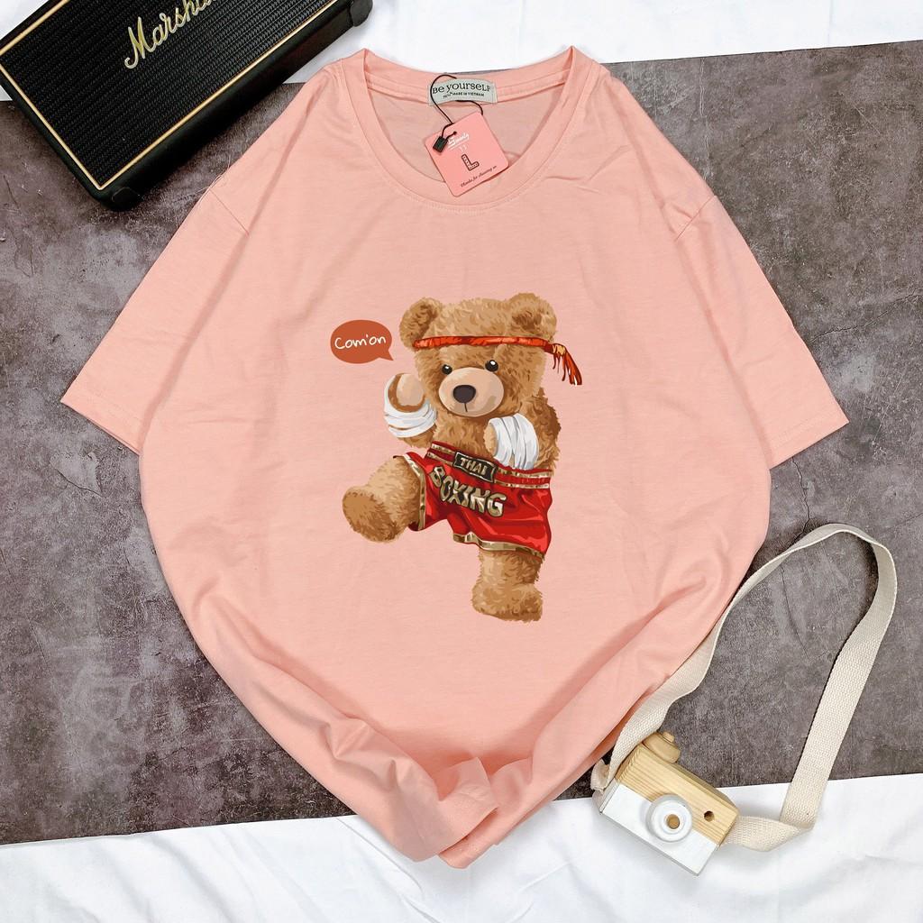 Áo thun tay ngắn nam nữ unisex size M L XL - Boxing Bear