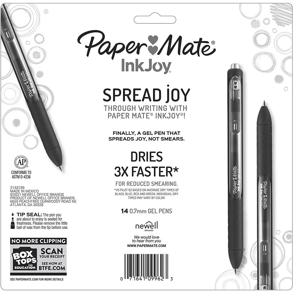 Bút Gel nét đẹp nhất Paper Mate InkJoy Gel Pen, Cỡ ngòi Medium Point (0.7mm), 14 màu sắc siêu quyến rũ