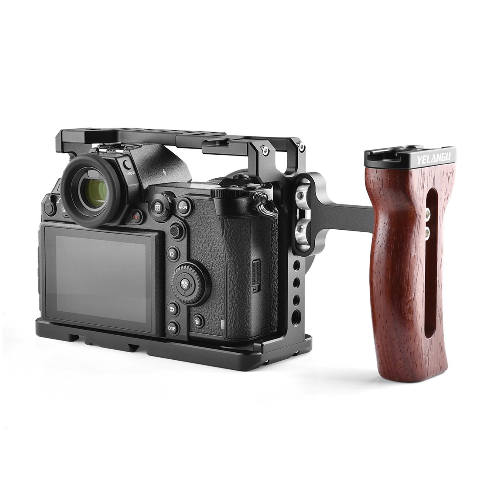 Side Wooden Handle Grip Ergonomic for Digital Camera Small Camera Cage
