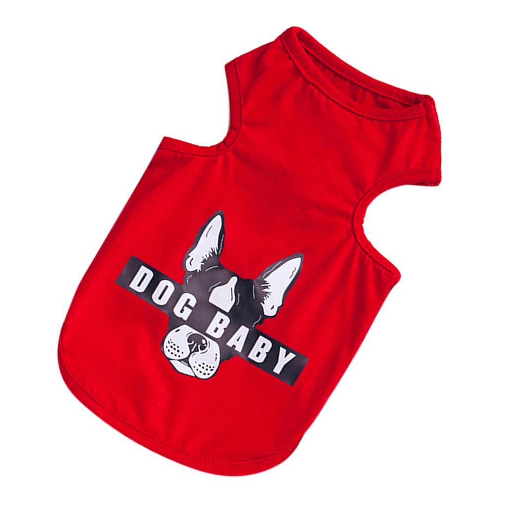 Cute Pattern Pet Puppy Dog Cat Pet Clothes Dress Vest T Shirt Red L