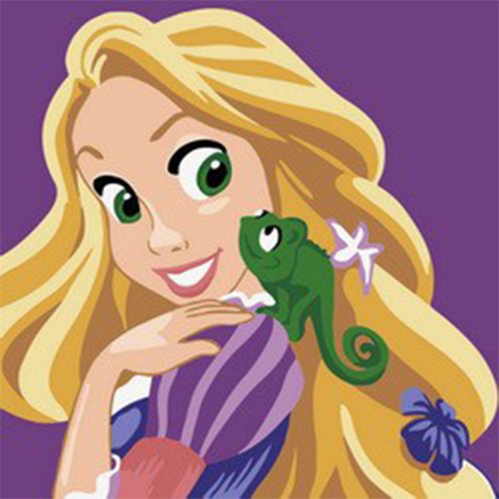 Tranh tô màu số hóa Hoạt Hình Nghộ Nghĩnh Size 20x20cm đã căng khung dành cho bé