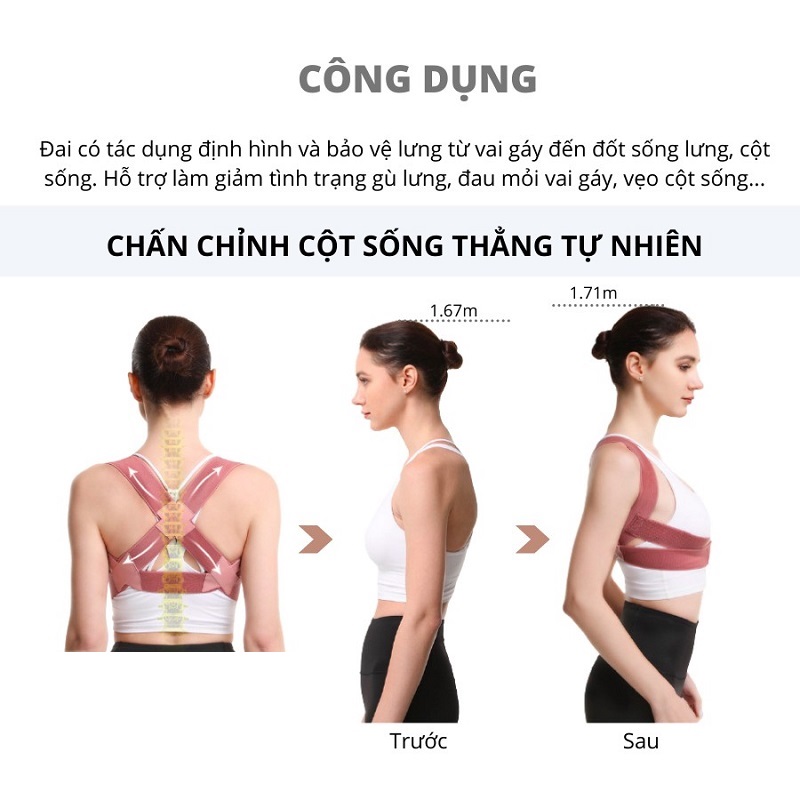 Đai Chống Gù Lưng Nâng Ngực Cao Cấp