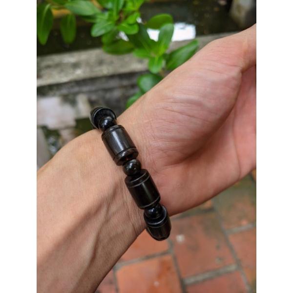 Vòng tay nam gỗ hạt trúc 12 ly mun sừng khánh hòa