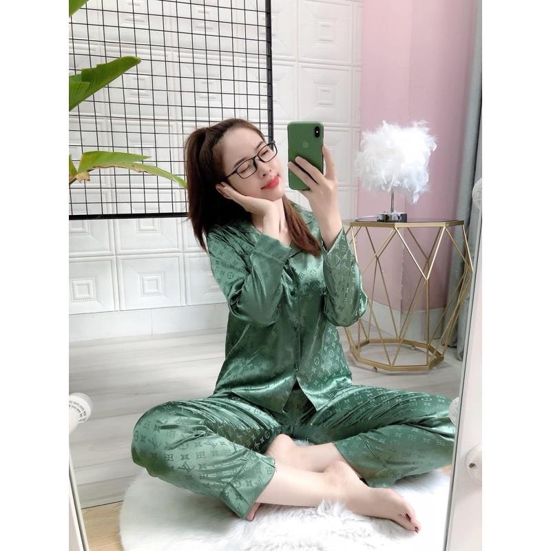 Bộ Pijama - Bộ Lụa Gấm Dài Tay Họa Tiết Đẹp