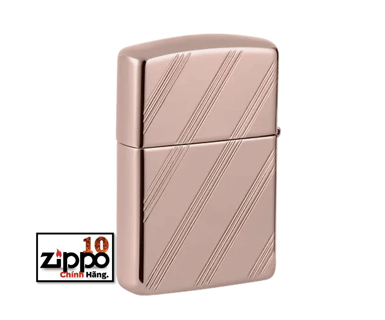 Bât lửa Zippo 48768 Script Logo Collectible Armor Rose Gold - Chính hãng 100%