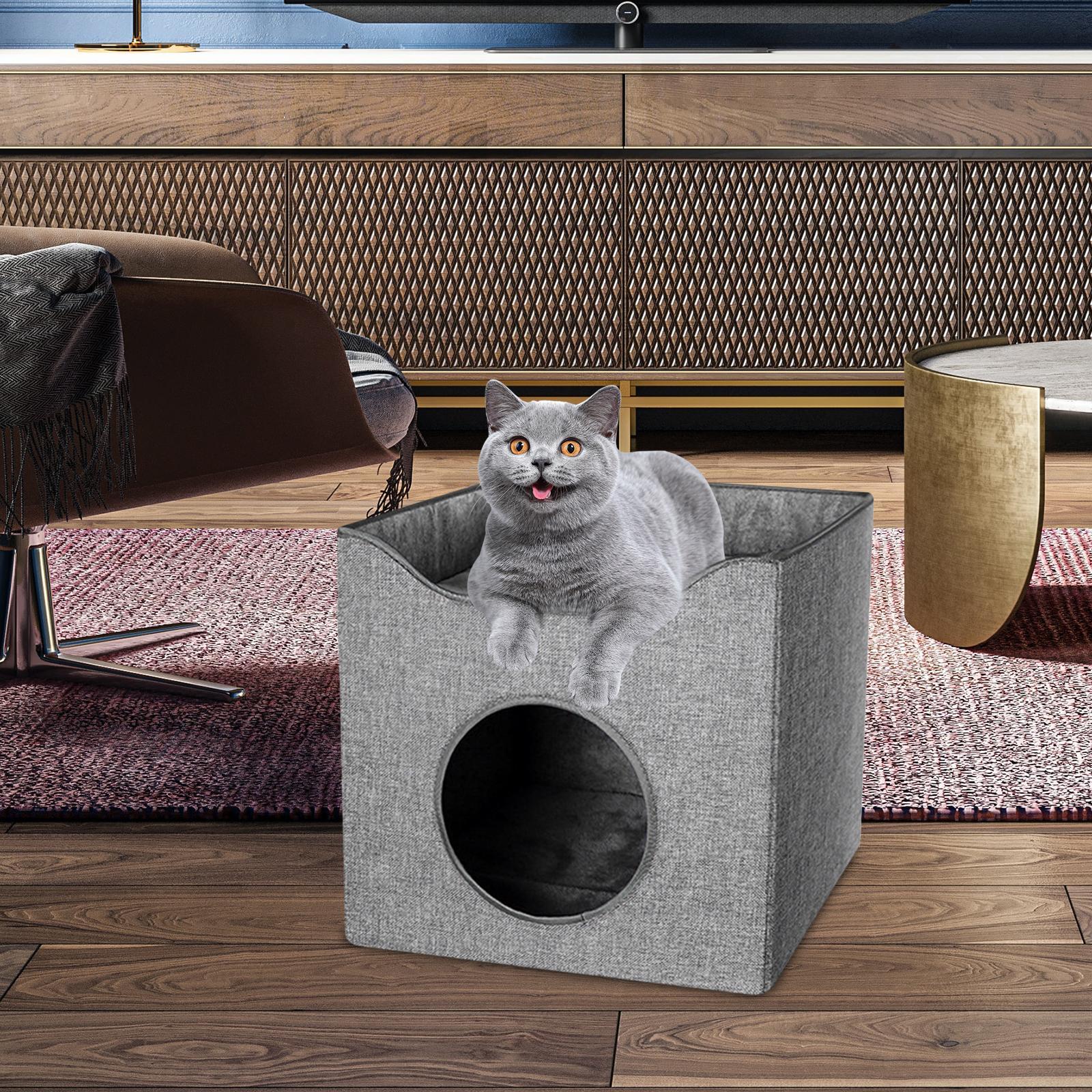 Pet Cat Bed Nest Small Dog House Sleeping Bed Winter Cave for Indoor Outdoor