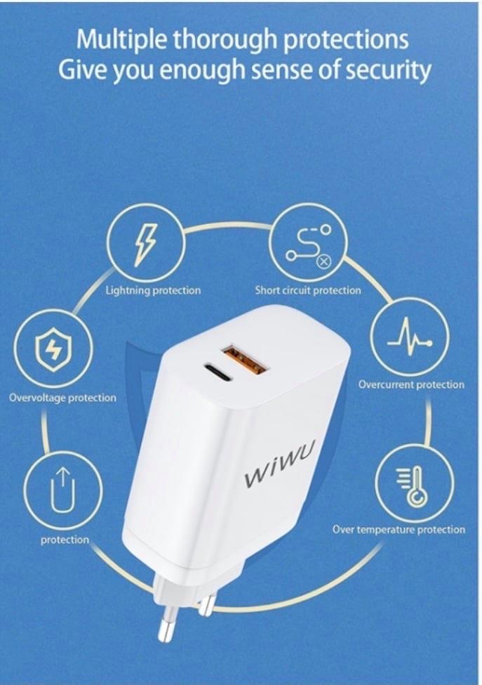 Củ Sạc WiWu Comet 30W Power Adapter PQ305C Hỗ Trợ Sạc Hai Thiết Bị Cùng Lúc, Tích Hợp Chíp Sạc Thông Minh - Hàng Chính Hãng