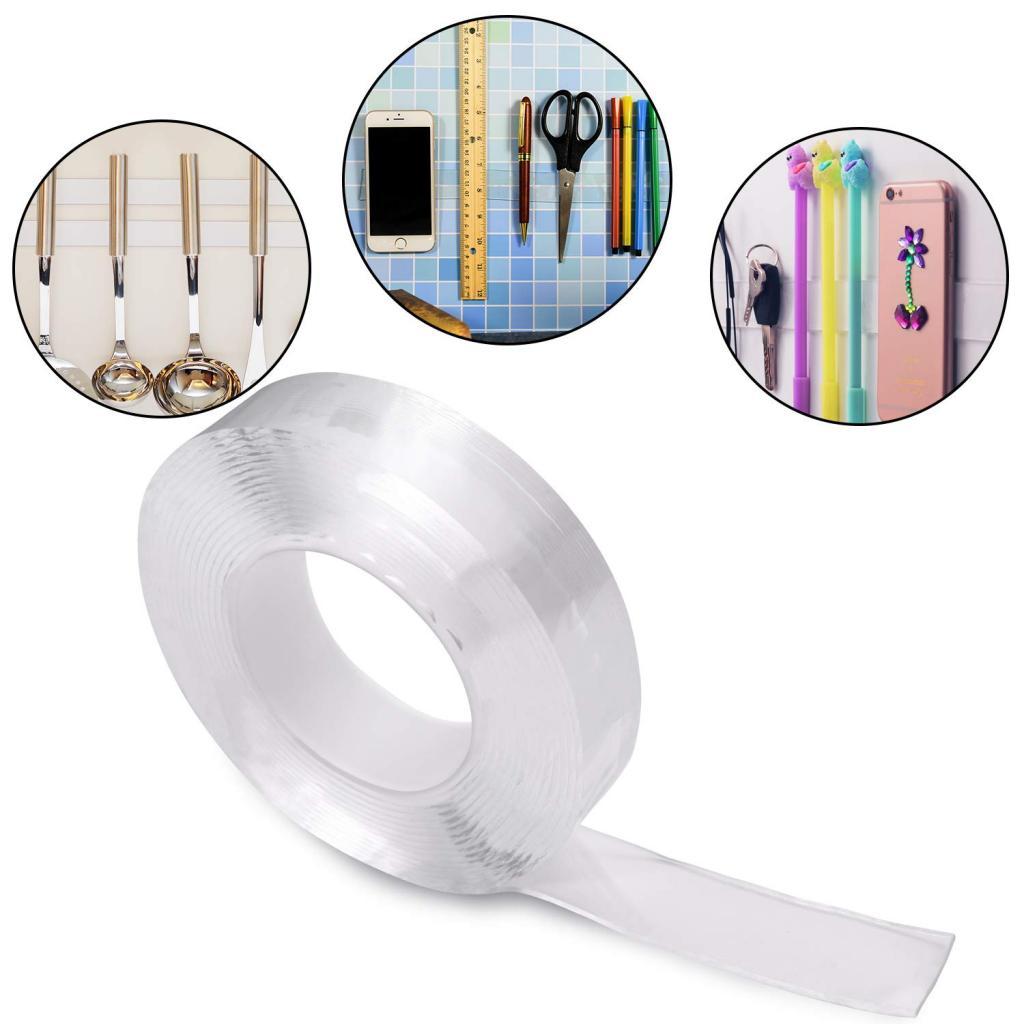 1/2/3/5M Double-Sided Adhesive Tape Traceless 1/2mm Gel Tape for Kitchen
