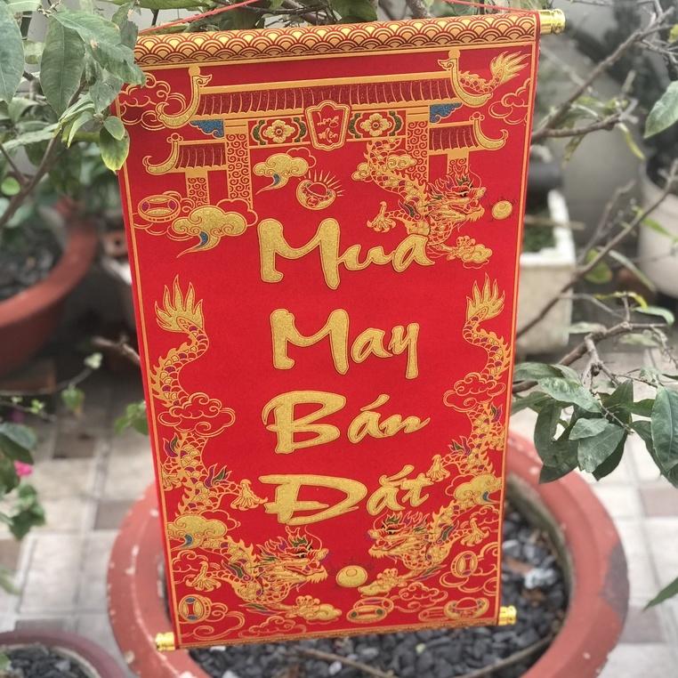 Liễng trang trí tết in chữ Việt Nam làm từ vải nhung