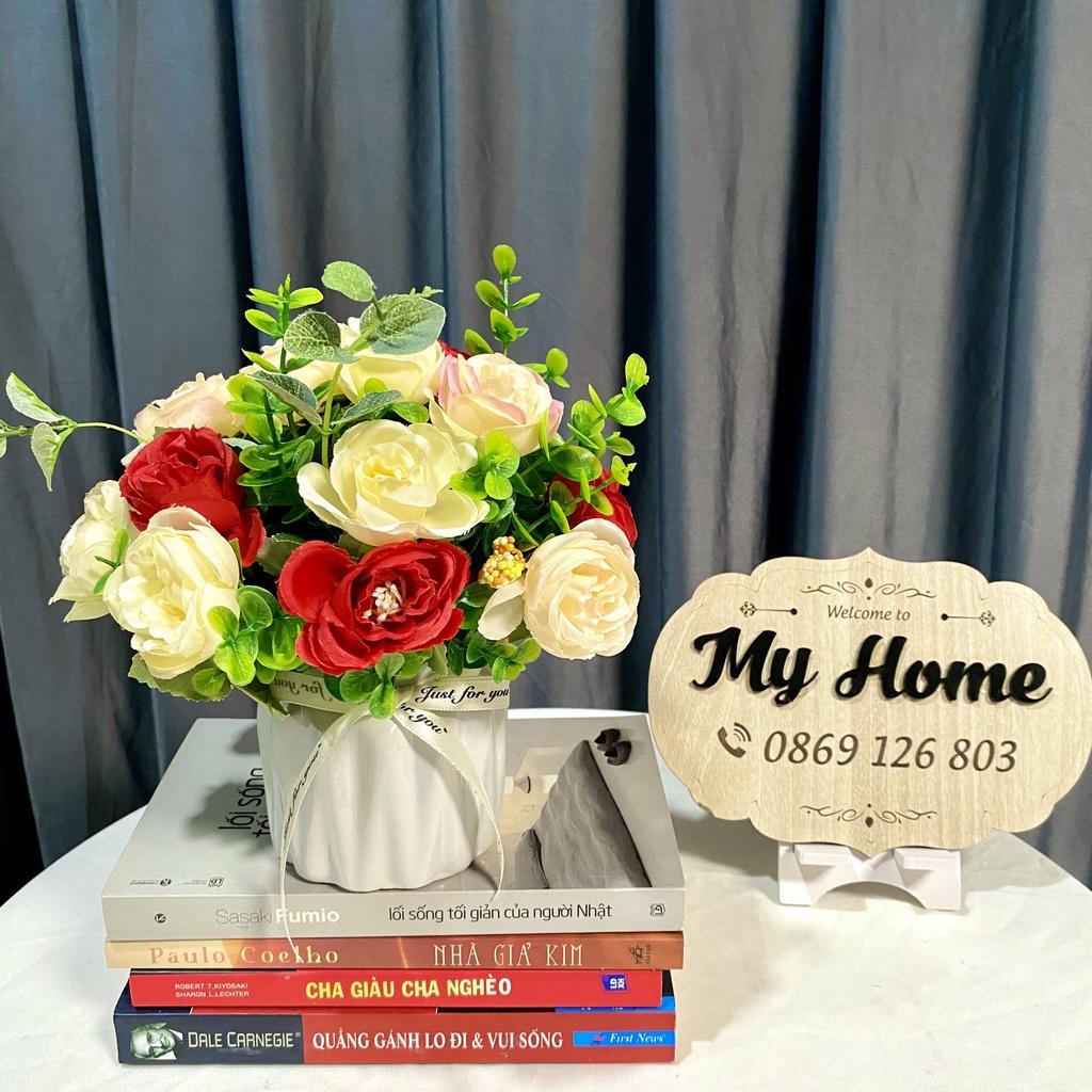 Chậu hoa hồng trứng hoàng gia cực sang chảnh 30cm*40cm, trang trí decor nhà đẹp, để bàn phòng khách.
