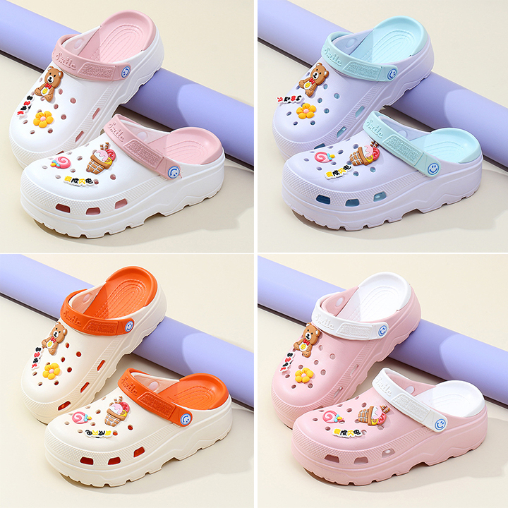 Dép Sục Nữ Cross Nữ Đế Cao 6cm CR866 Chất Liệu Nhựa Tế Bào Siêu Nhẹ Chống Trơn Trượt Tặng Kèm 10 Sticker Dễ Thương Giao Ngẫu Nhiên - Dép Nữ Độn Đế 6cm