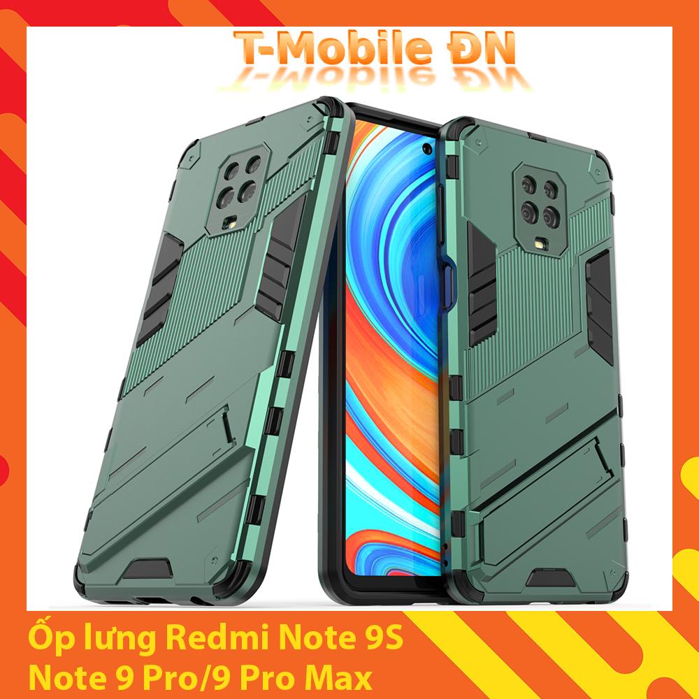 Ốp lưng cho Xiaomi Redmi Note 9 9S Pro Max chống sốc Iron Man PUNK cao cấp kèm giá đỡ