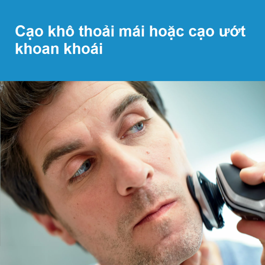 Máy cạo râu khô và ướt Philips Norelco S5290/88, Series 5000 có đầu tỉa để tỉa tóc mai và ria mép - HÀNG NHẬP KHẨU