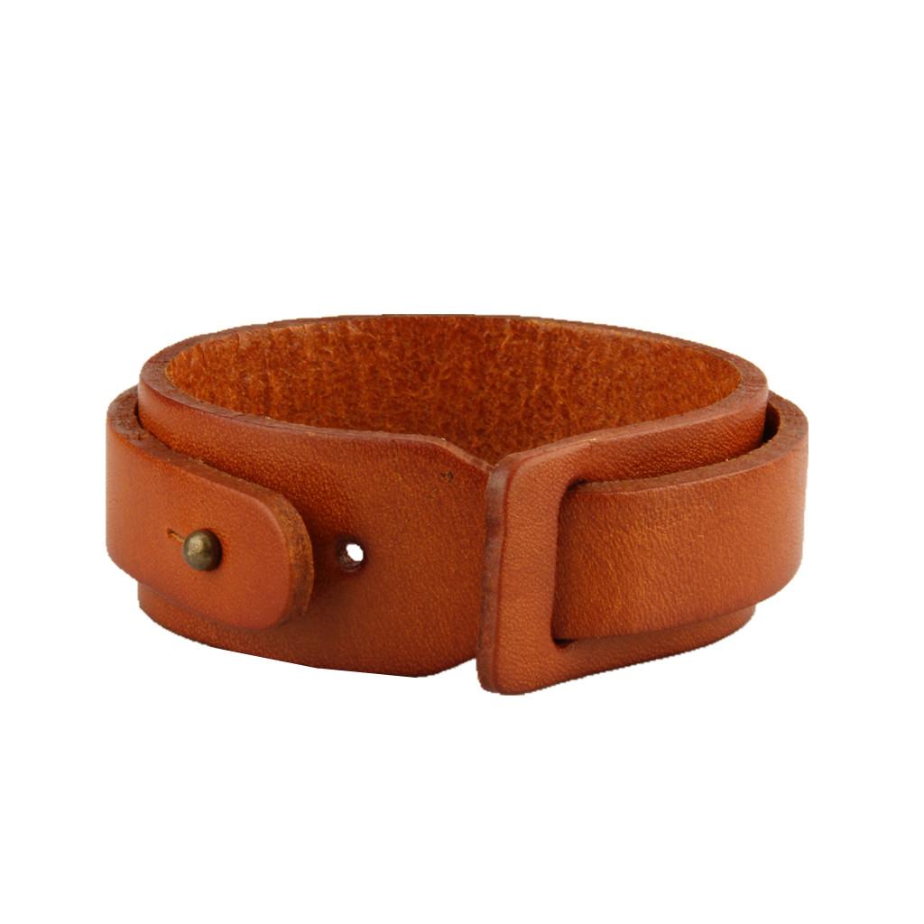 Handmade Double Layers Wide Mens Leather Cuff Bracelet Bangle Pattern