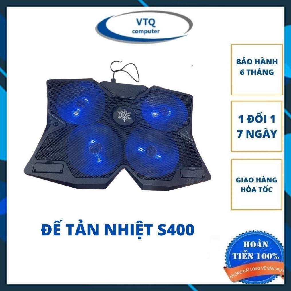 Đế Tản Nhiệt Laptop Cooling Pad S400 4 FAN  có led.Hàng khủng cho laptop gaming