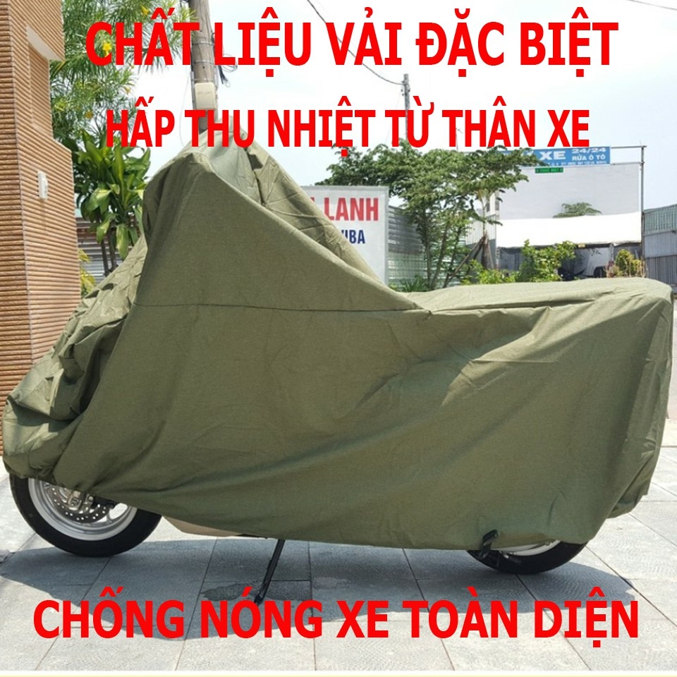 Bạt trùm xe máy VẢI DÀY CÁN PU ĐEN chống nắng mưa cao cấp