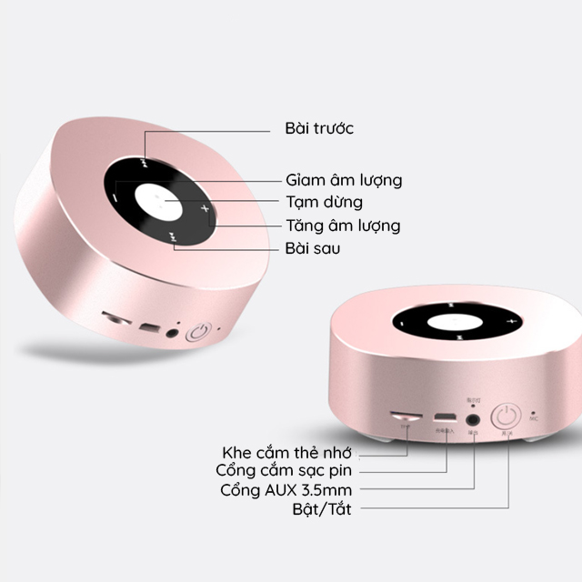 Loa Bluetooth Di Động 36F Thiết Kế Nhỏ Gọn Hỗ Trợ Mic Đàm Thoại Cổng kết nối Thẻ TF, AUX Tai Nghe