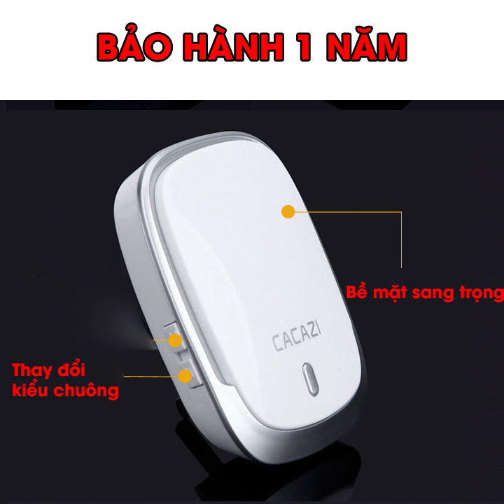 Chuông cửa không dây thông minh loại mới nhất, chống nước, khoảng cách sử dụng 300M, 36 loại nhạc - Tặng lọ tinh dầu sả chanh Ong Vàng như trong hình