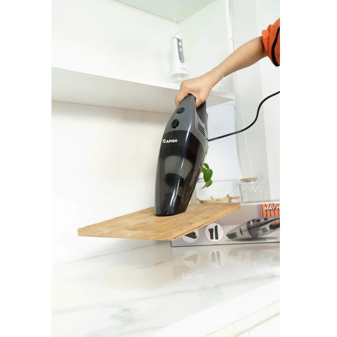 Máy hút bụi cầm tay Rapido RVC-600HG 600W thương hiệu Đức siêu mạnh 15000Pa với 3 đầu hút đa năng - Hàng chính hãng