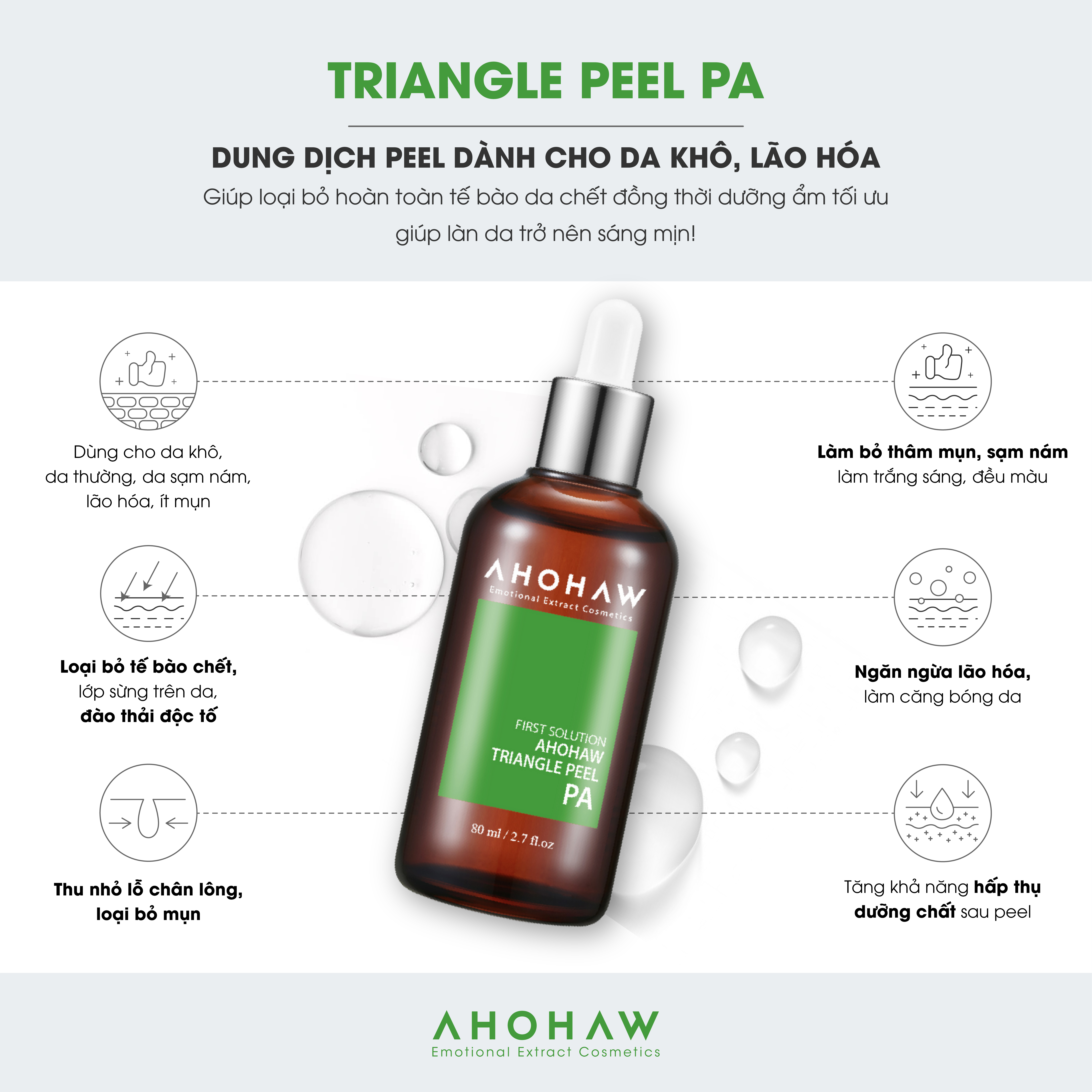 Peel Da Khô, Lão Hóa Ahohaw Triangle Peel PA ( 80ml ) - Hàng Chính Hãng