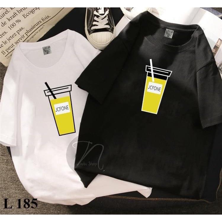 ÁO THUN UNISEX NAM NỮ ly nước jcfone