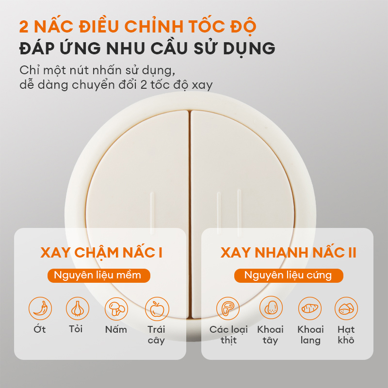 Máy xay thịt thực phẩm đa năng MG20M-WH01A Gaabor  công suất 300W cối thủy tinh 4 lưỡi dao sắc bén - Hàng chính hãng