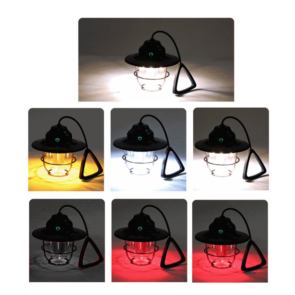 Outdoor Camping Light Vintage Campsite Lantern LED Tent Lamp with 7 Light Modes Handle for Camping Tent Garden Courtyard