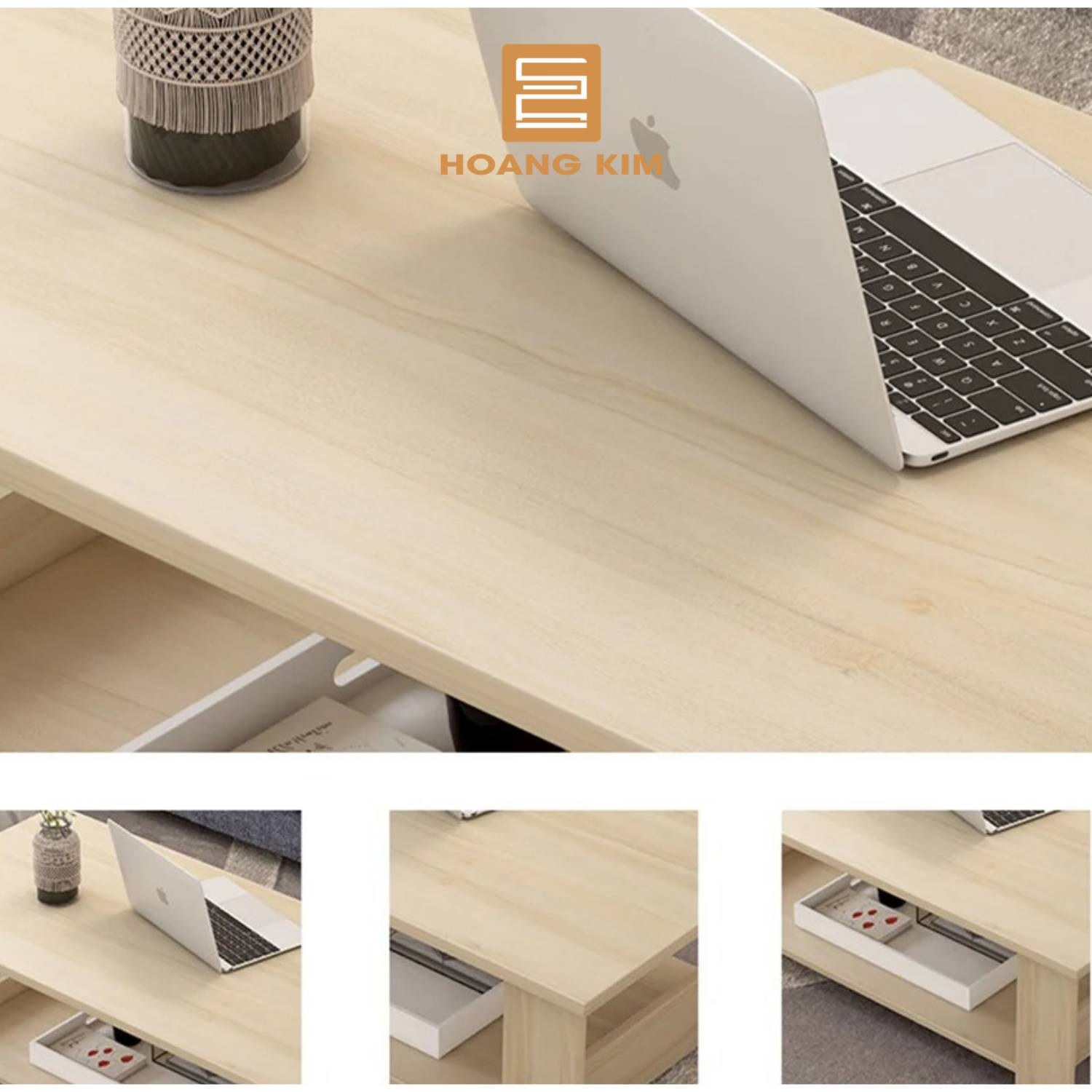 Bàn ngồi bệt Decor Hoàng Kim, bàn gỗ công nghiệp, bàn trà sofa